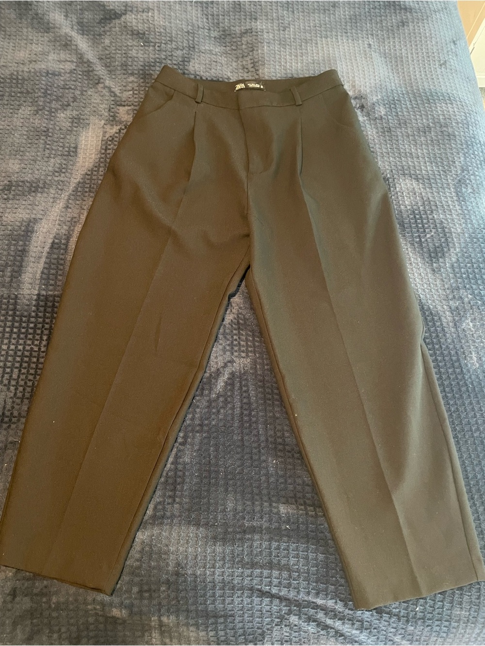 Zara Black Women's Tailored Pleat Front Trousers